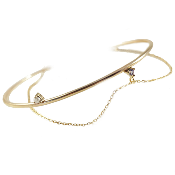 Delicate Sterling Silver Bangle Bracelets Wholesale Diamond Pearl Ladies Chain Bracelets and Bangles