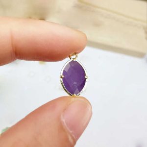 Authentic 925 Sterling Silver Fine Pendant Charm Natural Amethyst Marquise Bezel Gemstone for DIY Jewelry Making Wholesale Bulk