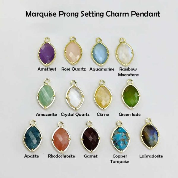 Authentic 925 Sterling Silver Fine Pendant Charm Natural Amethyst Marquise Bezel Gemstone for DIY Jewelry Making Wholesale Bulk