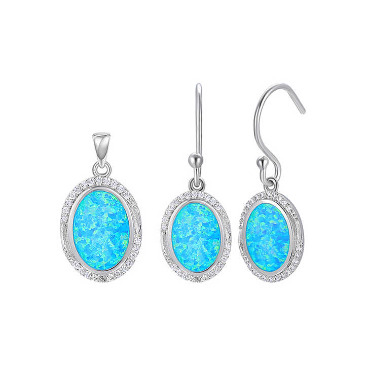 Customized 925 Sterling Silver Fine Pendants & Charms Set Opal Earrings Pendants Rings Moissanite Wholesale Gifts for Women