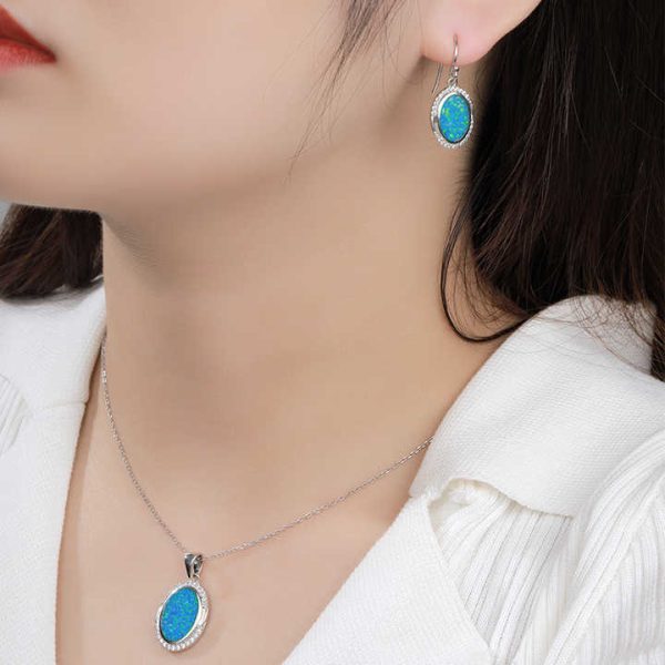 Customized 925 Sterling Silver Fine Pendants & Charms Set Opal Earrings Pendants Rings Moissanite Wholesale Gifts for Women