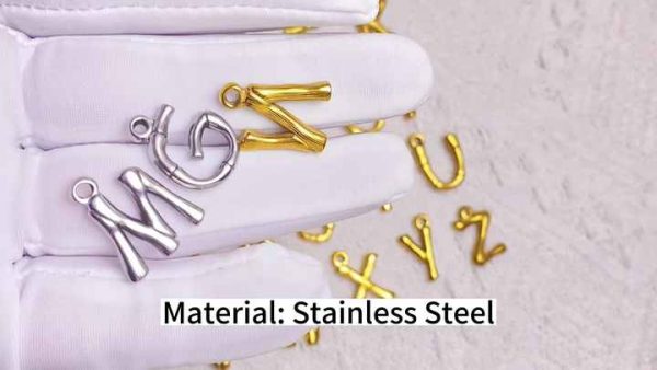 Custom 3D Stainless Steel Initial Letter Pendant with 18K Gold Plating – Personalized A-Z Charm Jewelry