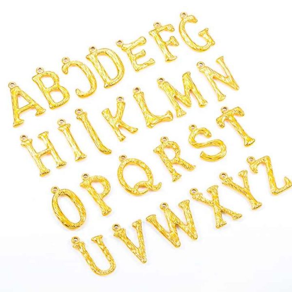 Custom 18K Gold Vacuum Plated 3D Jewelry 26 A-Z Initial Letter Pendant Stainless Steel Letter Pendant