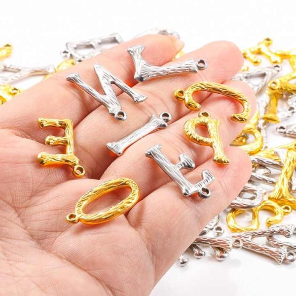 Custom 18K Gold Vacuum Plated 3D Jewelry 26 A-Z Initial Letter Pendant Stainless Steel Letter Pendant