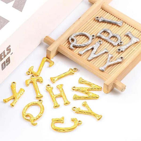 Custom 18K Gold Vacuum Plated 3D Jewelry 26 A-Z Initial Letter Pendant Stainless Steel Letter Pendant