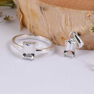Handmade 925 Sterling Silver Pendant with Natural Gemstone Cubic Zirconia Yellow Gold Charm Wholesale Jewelry Gift for Her