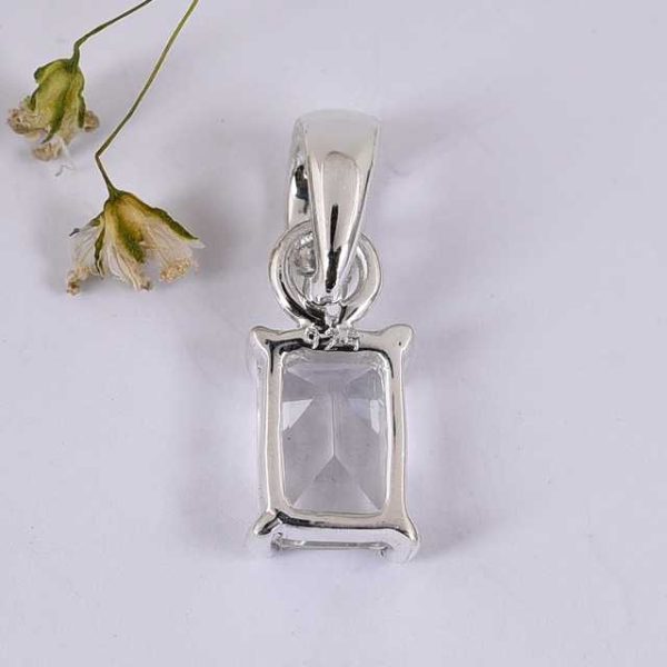 Handmade 925 Sterling Silver Pendant with Natural Gemstone Cubic Zirconia Yellow Gold Charm Wholesale Jewelry Gift for Her