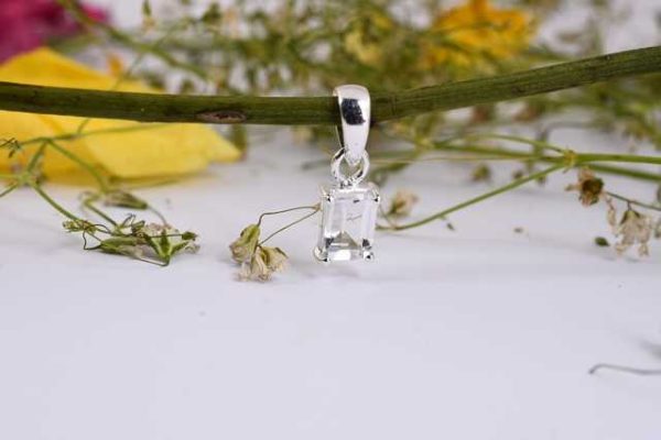 Handmade 925 Sterling Silver Pendant with Natural Gemstone Cubic Zirconia Yellow Gold Charm Wholesale Jewelry Gift for Her