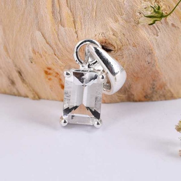 Handmade 925 Sterling Silver Pendant with Natural Gemstone Cubic Zirconia Yellow Gold Charm Wholesale Jewelry Gift for Her