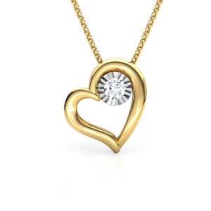Handcrafted 18k Gold Plated Certified Lab Grown Diamond Miracle Heart Pendant For Girls & Women Bulk Customized Product On Sale