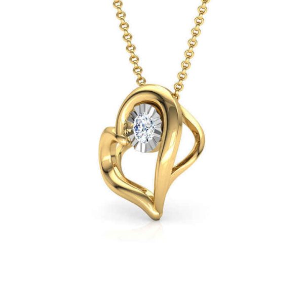 Handcrafted 18k Gold Plated Certified Lab Grown Diamond Miracle Heart Pendant For Girls & Women Bulk Customized Product On Sale