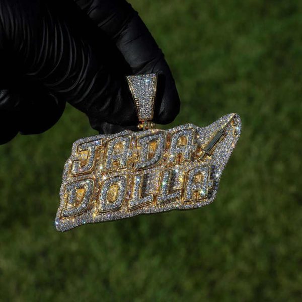 Custom Fine Jewelry Pendant Charms 925 Sterling Silver Iced Out D VVS Moissanite Name Letter Pendant Initial Pendant Men Women