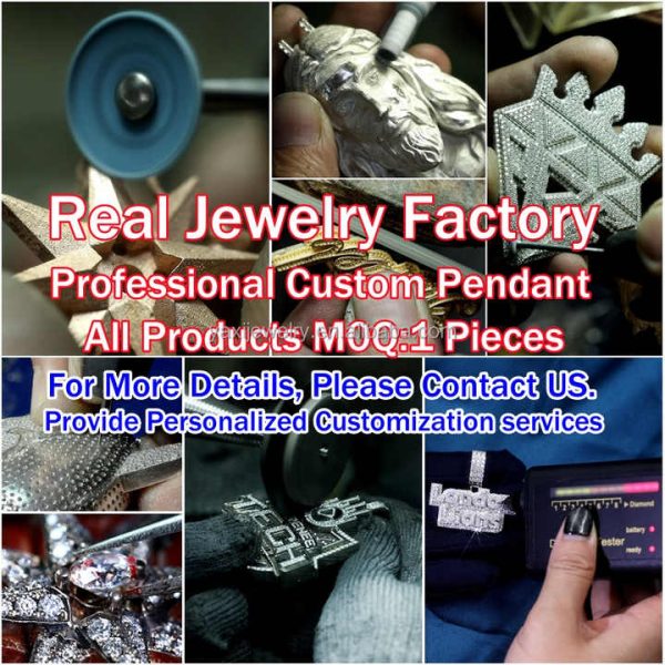Custom Fine Jewelry Pendant Charms 925 Sterling Silver Iced Out D VVS Moissanite Name Letter Pendant Initial Pendant Men Women