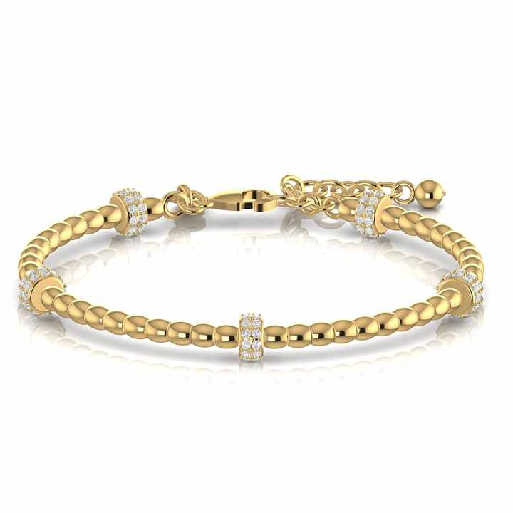 10kt Solid Yellow White Rose Gold Lab Grown Diamond Adjustable Dainty Bracelet Fine Jewelry for Women