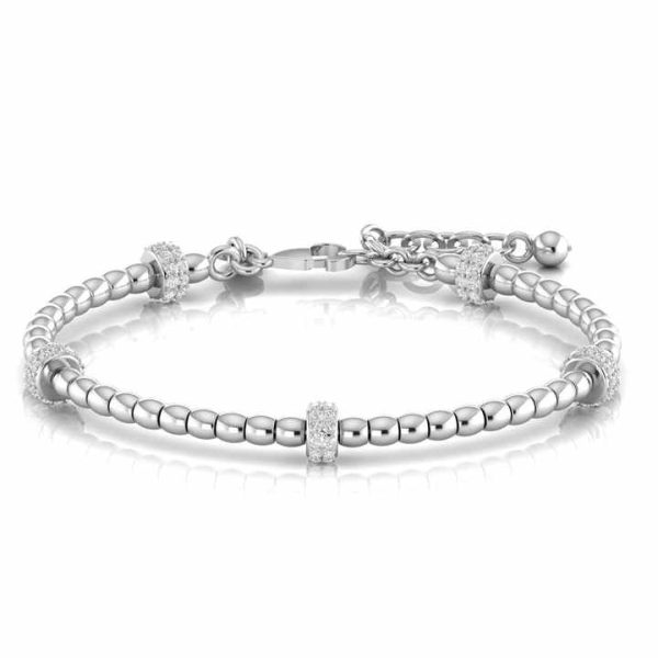10kt Solid Yellow White Rose Gold Lab Grown Diamond Adjustable Dainty Bracelet Fine Jewelry for Women