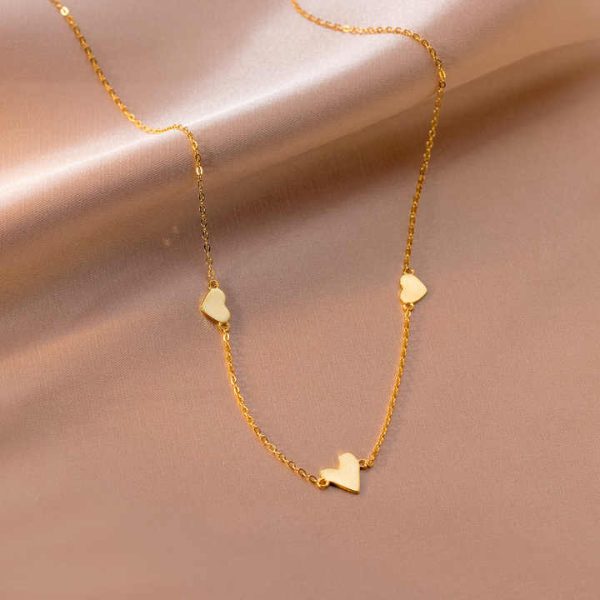 Fashion Fine Jewelry Necklaces Women 925 Silver Gold Plated Necklace Heart Choker Necklace