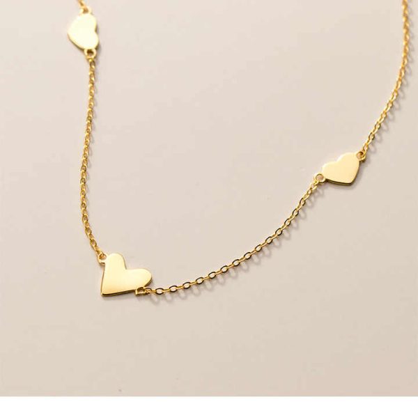 Fashion Fine Jewelry Necklaces Women 925 Silver Gold Plated Necklace Heart Choker Necklace
