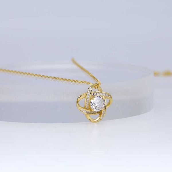 Fine Jewelry Necklaces Exquisite High Quality Sterling Silver 925 Four Leaf Flower Love Knot Heart Charm Clover Pendant Necklace
