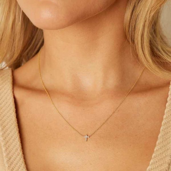 Cross Pendant Necklace Pave Diamond Necklace Fashion Fine Charm Pendants Necklaces Sets for Women Jewelry 925 Silver