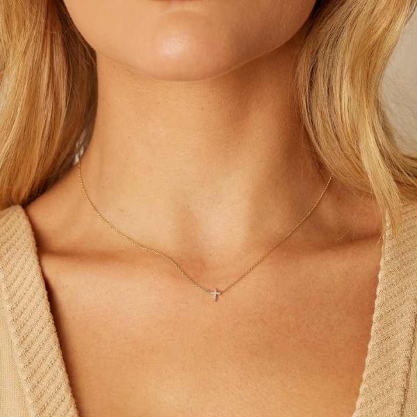 Cross Pendant Necklace Pave Diamond Necklace Fashion Fine Charm Pendants Necklaces Sets for Women Jewelry 925 Silver
