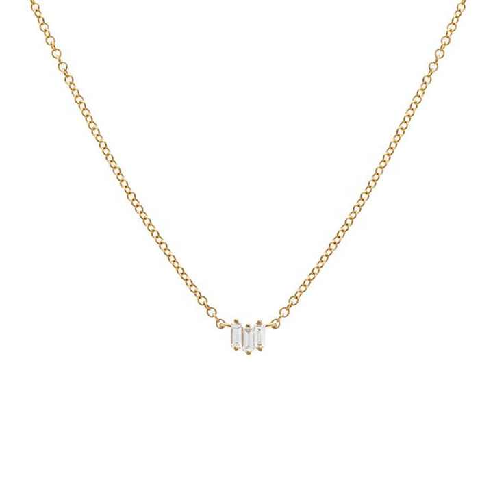 Wholesale 925 Sterling Silver 14K/18K Gold Plated Vermeil Dainty Fine Jewelry CZ Diamond Scattered Baguette Pendant Necklace