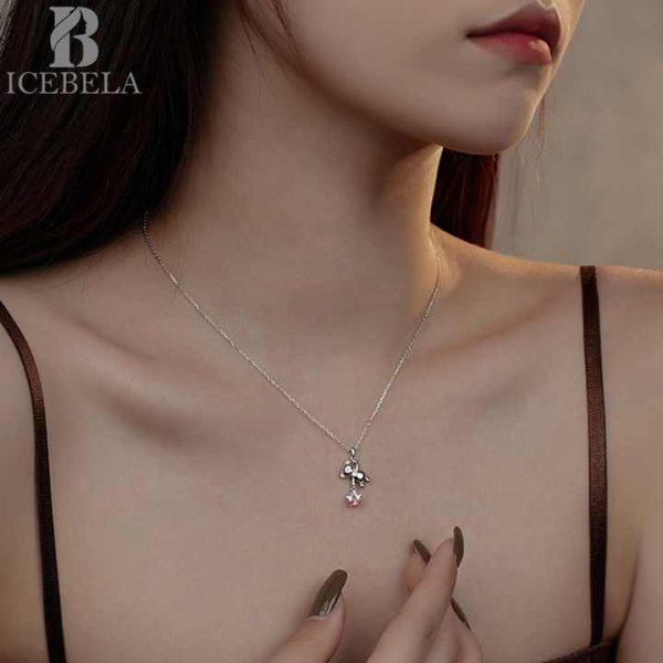 Hot Sales Fashion Chic Trendy 925 Silver 18k Gold Plated Fine Jewelry Gifts Chain Bear Star Zircon Pendant Necklaces for Women