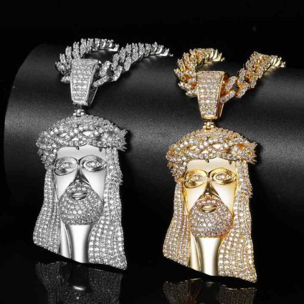 Popular Jewelry Hiphop Fashion New Custom 18k Gold Plated Cz Iced Out Religion Pendant