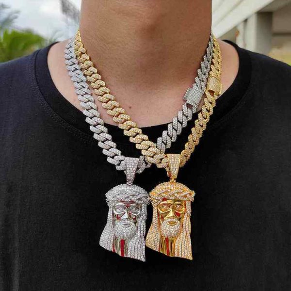 Popular Jewelry Hiphop Fashion New Custom 18k Gold Plated Cz Iced Out Religion Pendant
