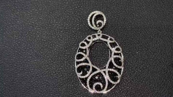 14K 18K 22K Solid Gold Vintage Semi-Mounted Pendant for DIY Lab-Grown Diamond Inlay