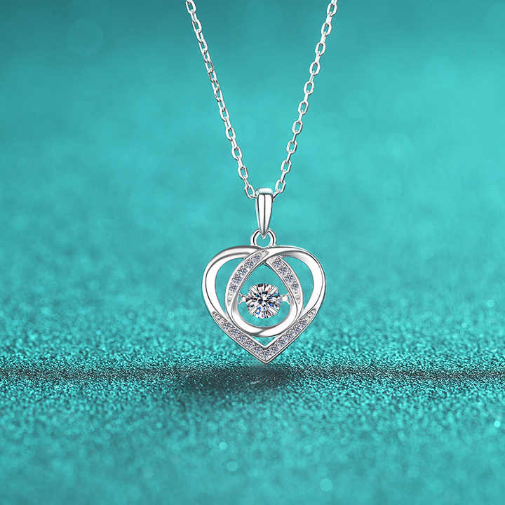 Fine Jewelry Fashion Elegant 18k White Gold 0.5Ct Cz Colorful Cubic Zirconia S925 Sterling Silver Pendant Necklace of Women