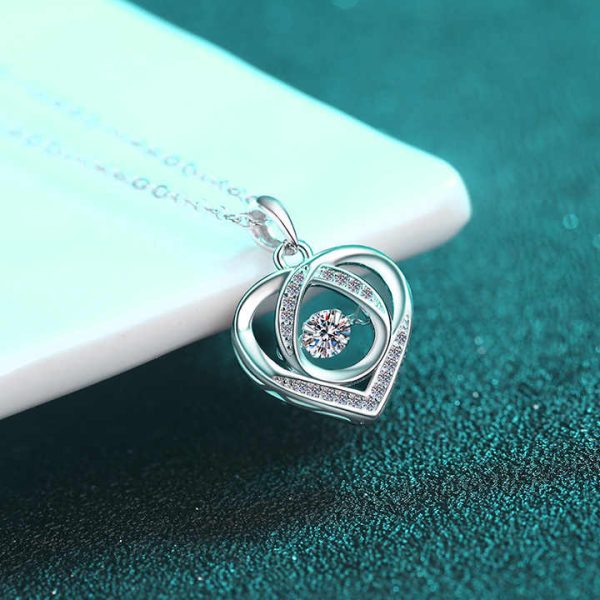 Fine Jewelry Fashion Elegant 18k White Gold 0.5Ct Cz Colorful Cubic Zirconia S925 Sterling Silver Pendant Necklace of Women