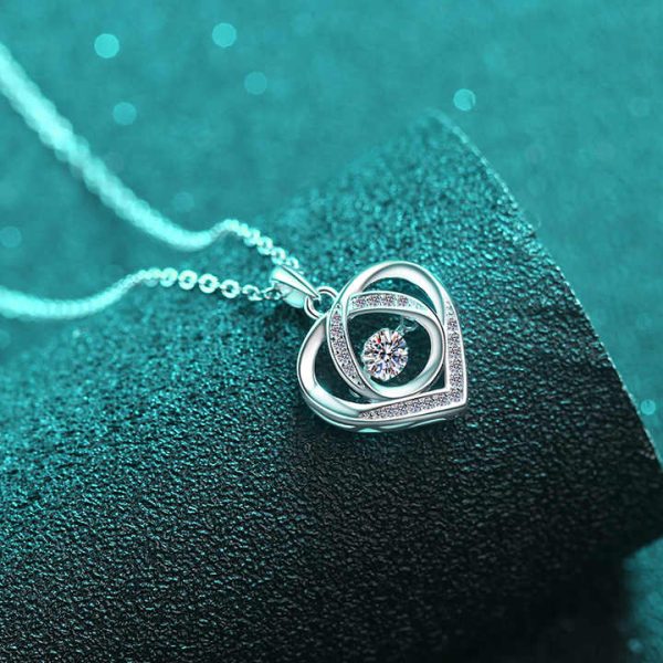 Fine Jewelry Fashion Elegant 18k White Gold 0.5Ct Cz Colorful Cubic Zirconia S925 Sterling Silver Pendant Necklace of Women