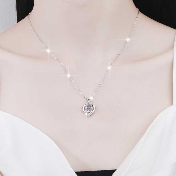 Fine Jewelry Fashion Elegant 18k White Gold 0.5Ct Cz Colorful Cubic Zirconia S925 Sterling Silver Pendant Necklace of Women