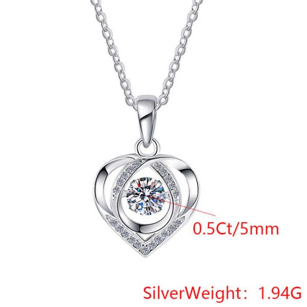 Fine Jewelry Fashion Elegant 18k White Gold 0.5Ct Cz Colorful Cubic Zirconia S925 Sterling Silver Pendant Necklace of Women