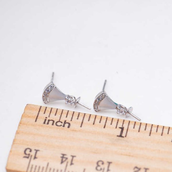 E010923 S925 Pearl Earring 925 Sterling Silver DIY 7-8mm Natural Freshwater Pearl Stud Earring for Women
