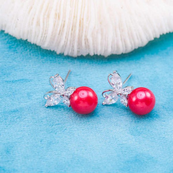 E010916 S925 Pearl Earring 925 Sterling Silver DIY 7-8mm Natural Freshwater Pearl Stud Earring for Women