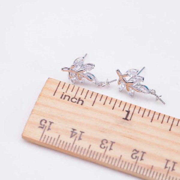 E010917 S925 Pearl Earring 925 Sterling Silver DIY 7-8mm Natural Freshwater Pearl Stud Earring for Women
