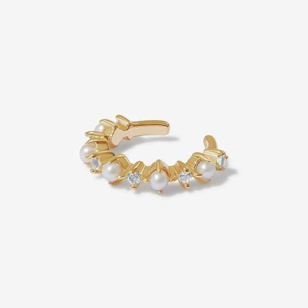 LOZRUNVE 925 Sterling Silver Freshwater Pearl Diamond CZ Delicate Fashion Ear Cuff Earring