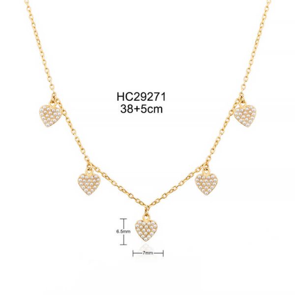 Sterling Silver 925 Pearl Fill Heart Butterfly Charm Pendant Necklace for Women Jewelry