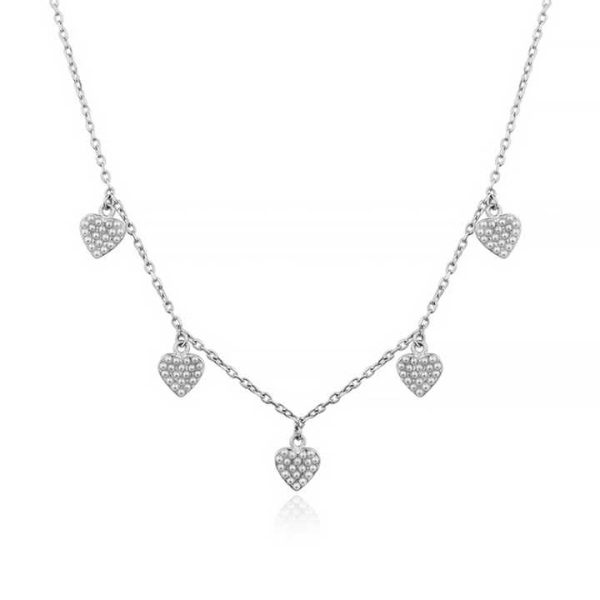 Sterling Silver 925 Pearl Fill Heart Butterfly Charm Pendant Necklace for Women Jewelry