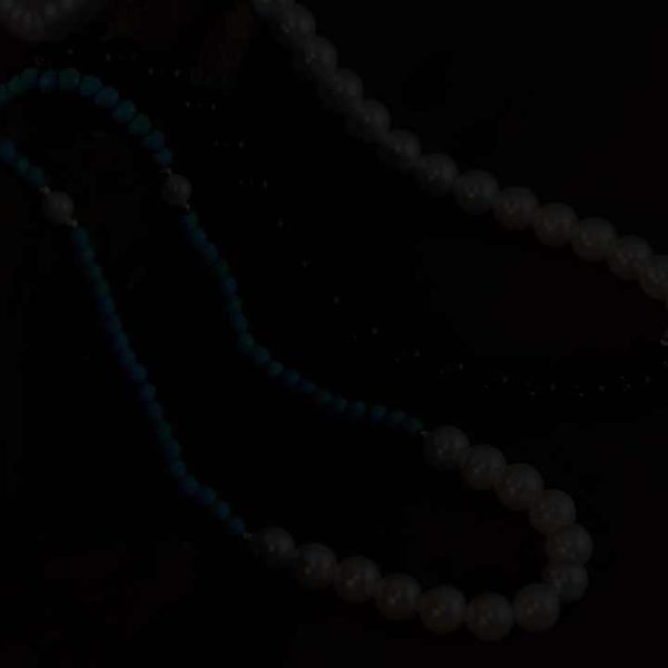 925 Sterling Silver Turquoise Freshwater Pearl Beaded Chain Collarbone Necklace for Women