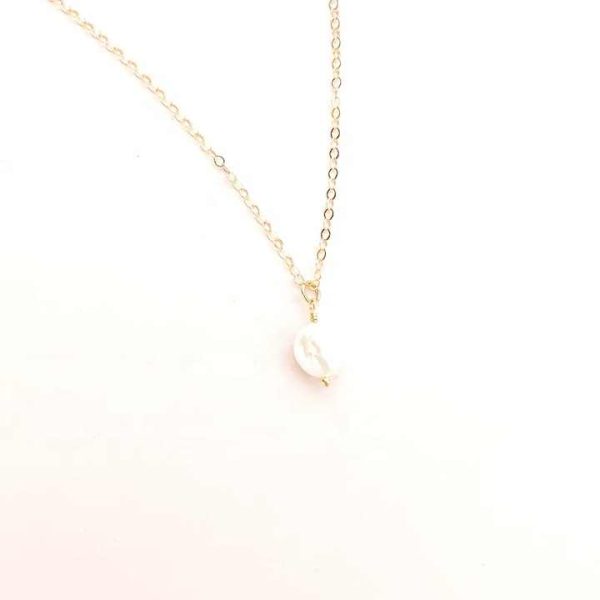 Elegant Natural Baroque Pearl 925 Sterling Silver Gold Plated Fresh Water Pearl Pendant Necklace