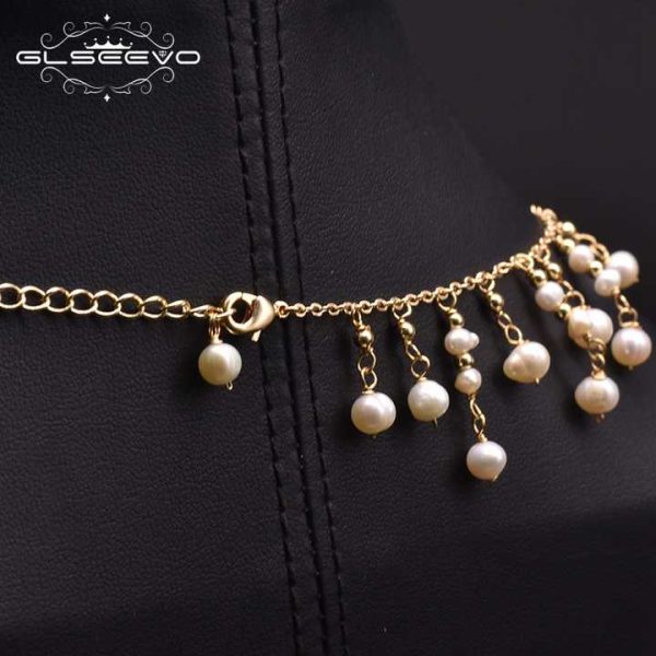 Natural Freshwater Pearl Choker Necklace Gold Plated Tassel Necklace for Women Bridal Wedding Luxury Fashion Fine Jewelry