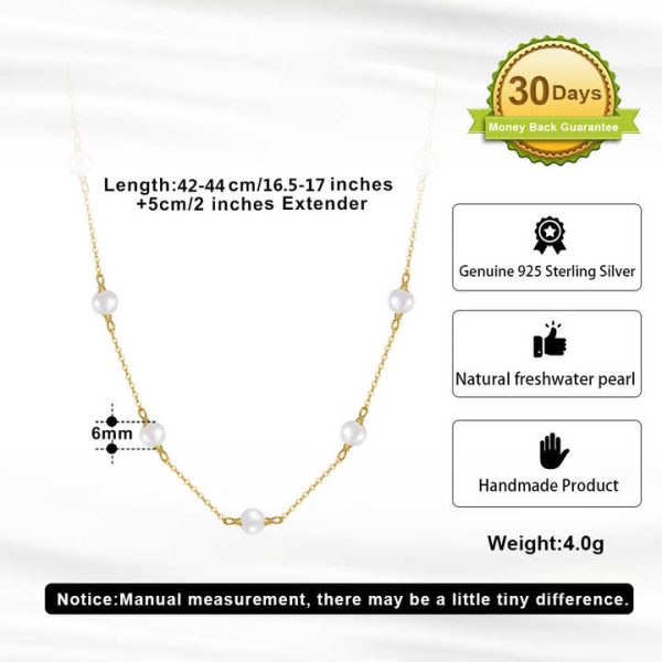 SPJ Wholesale Freshwater Baroque Pearl Necklace Cable Chain 925 Sterling Silver Pearl Beads Necklace Jewelry Set for Lady