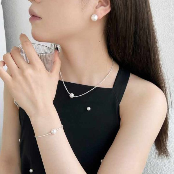 Dainty Personalized Pendant Pearl Necklace Permanent Jewelry Chains Link Quality 925 Sterling Silver Shell Pearl Necklaces Women