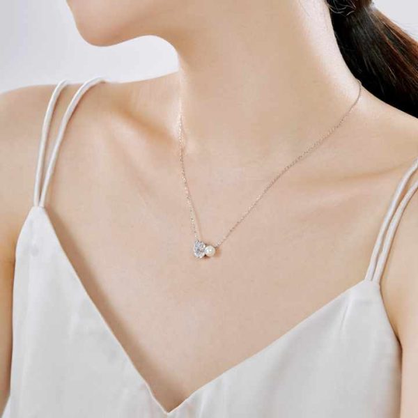 Dainty Personalized Pendant Pearl Necklace Permanent Jewelry Chains Link Quality 925 Sterling Silver Shell Pearl Necklaces Women
