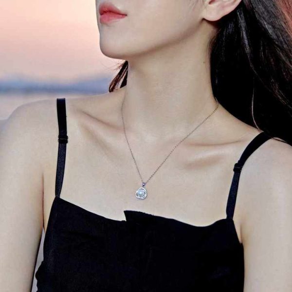 Dainty Personalized Pendant Pearl Necklace Permanent Jewelry Chains Link Quality 925 Sterling Silver Shell Pearl Necklaces Women