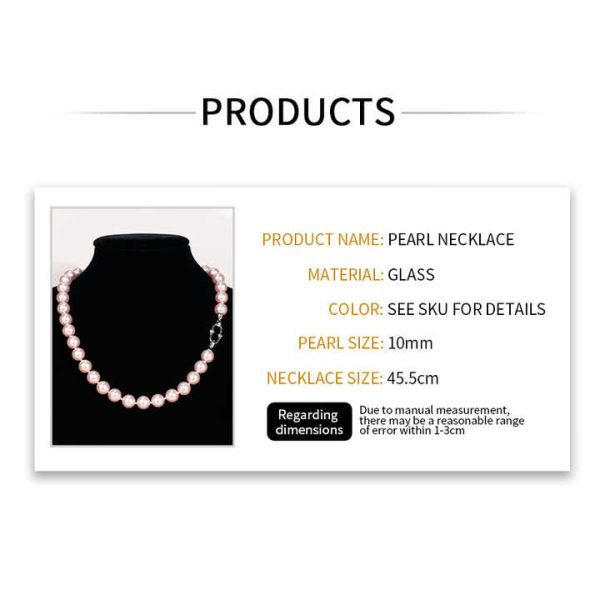 Wholesale Laser Color Fashion Pearl Necklace for Women Girls Gold Plated Metal Buckle Ladies' Pearl Necklace
