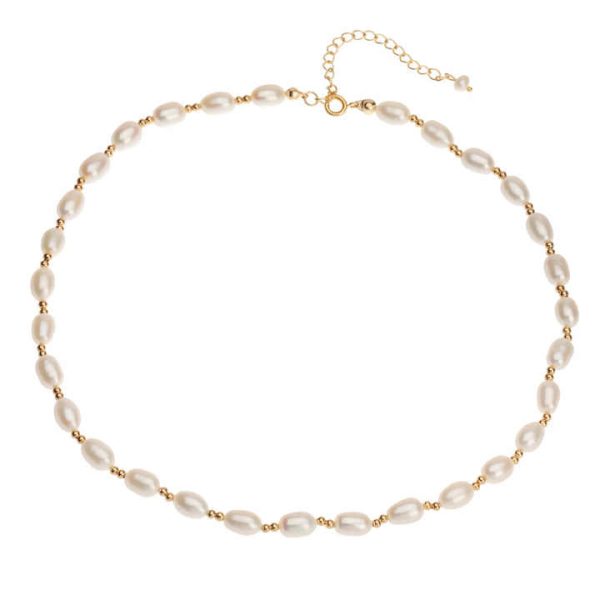 Hot Selling Trendy Water Drop Shape Pearl Necklace Retro New Design 18K Gold Baroque Pearl Necklace Jewelry