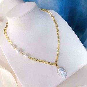 The Manufacturer's Special Selling square Baroque Pearl Necklace Natural Baroque Shaped Pearl Necklace Is for Women